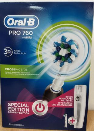 Электрическая зубная щетка BRAUN Oral-B Pro 760 Black с двумя нас