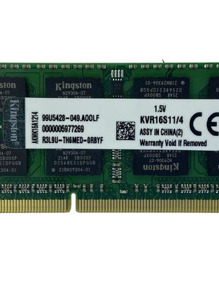 Оперативная память Kingston SODIMM DDR3 4GB 1600 1.5V 204PIN K...