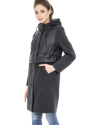 Длинная женская куртка пальто c натуральной шерстью San Crony ...
