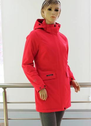 Удлиненная женская куртка/ветровка High Experience красного цв...