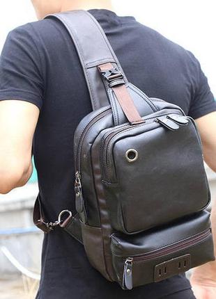Модная мужская сумка на плечо черный