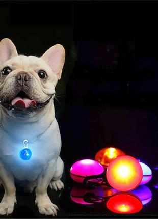 Світлодіодні LED ліхтарики для собак на нашийник, 6 шт комплект.