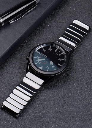 Керамический браслет для часов samsung watch 3 41 / 45 мм. черный