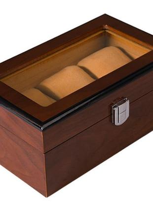 Роскошная деревянная коробка для часов с 3 отделениями