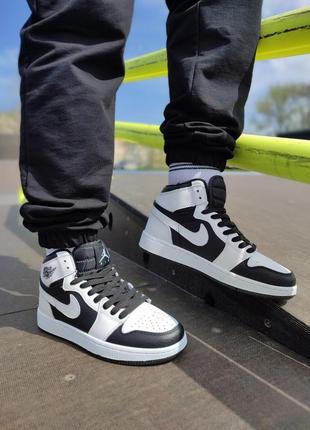 Кроссовки nike air jordan 1 retro mid tuxedo