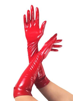 Глянцевые виниловые перчатки Art of Sex - Lora, размер М, цвет...