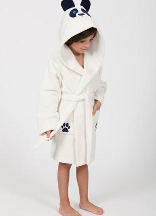 Махровый халат для мальчика с ушками натуральный, халаты для м...