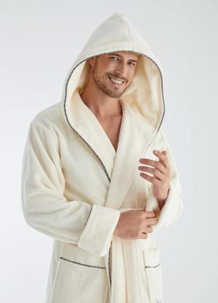 Велюровий халат чоловічий з капюшоном, халат чоловічий махрови...
