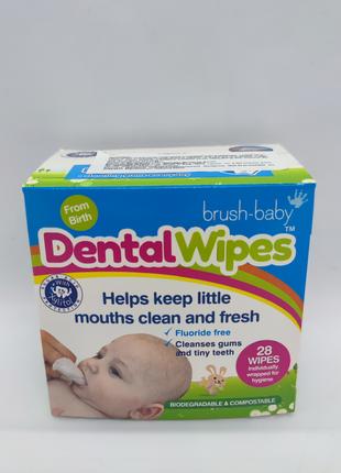 Brush-Baby DentalWipes дитячі зубні серветки 28 шт.