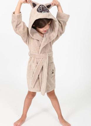 Махровый халат для мальчика с ушками, детские махровые халаты ...