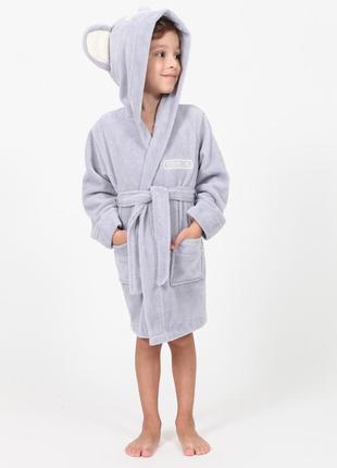 Махровый халат для мальчика с ушками, детские махровые халаты ...