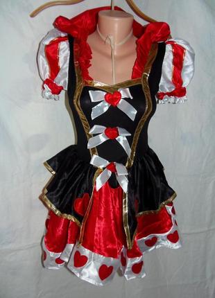 Карнавальное платье карточной королевы р. xxs-xs