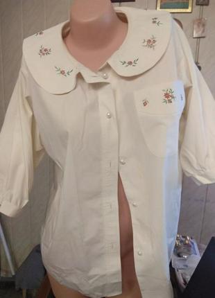 Качественная хлопковая блуза с вышивкой