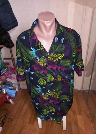 Яркая гавайская рубашка 100% вискоза