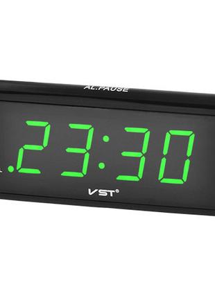 Настольные часы VST 730 с зеленой подсветкой
