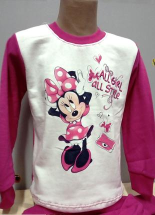 Пижама детская теплая для девочки Микки на 3-4 года