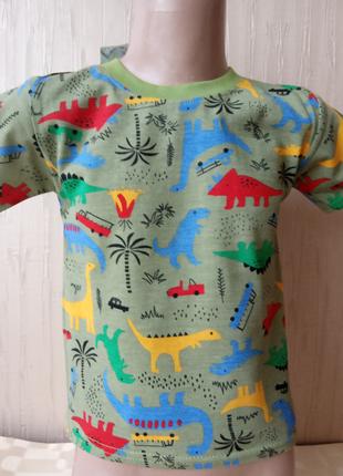 Детская футболка для мальчика Динозаврики 3-4 года
