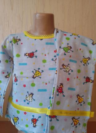 Пижама детская байковая Ферма для девочки 3-4 года