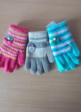 Детские перчатки для девочек на 4-5 лет