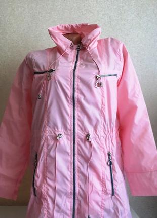 Курточка- ветровка женская БАТАЛ размер 54-56 розовый