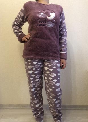Пижама флисовая для девочки подростка Фиолетовые облака на 14/...
