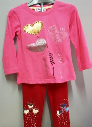 Детский костюм для девочки Турция лосины и туника 1-3 года