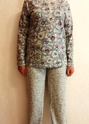 Піжама жіноча Сіра трикотаж брюки і кофта 48-52р