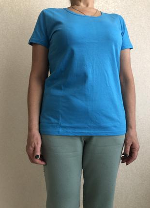 Женская футболка Узбекистан размеры 50-52 голубая