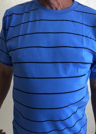 Чоловіча футболка в смужку блакитна 58-64р
