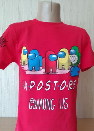 Детская футболка для мальчика Амонгаз красная 6-7 лет Турция