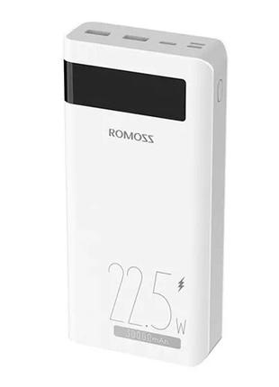 Power Bank повербанк УМБ 30000мАч QC3.0 ЖК 22.5Вт, Romoss Sens...