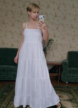 Сукня з бавовни білого кольору