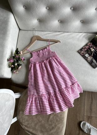 Бавовняна рожева сукня