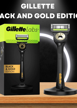 Бритва Gillette Labs BLACK AND GOLD edition 5 лез + 2 картриджа
