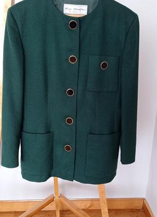 Жакет  пиджак зеленый  шерсть