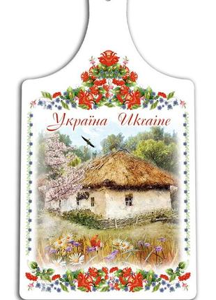 Кухонная доска Украина "Дом с вишневым цветом" 18*33 см Гранд ...