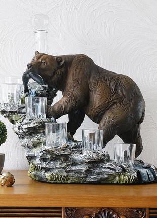 Штоф Медведь подарочный набор для водки 56 см Гранд Презент ШП...