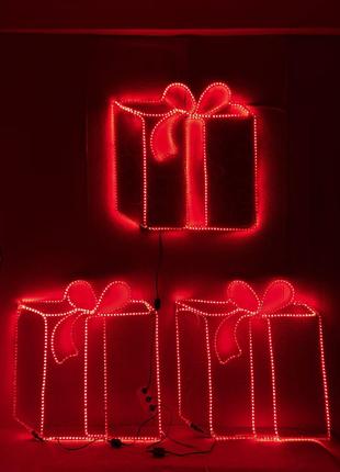 Новорічний декор Подарунок LED гірлянда (Дюралайт) 75*75 см Гр...