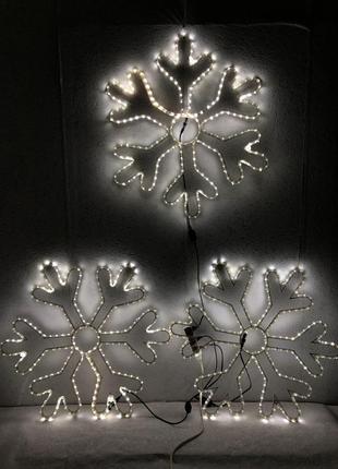 Новогодний декор Снежинка LED гирлянда (Дюралайт) 75*75 см Гра...