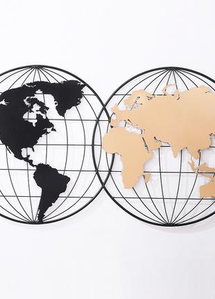 Настенный декор Карта мира в стиле Лофт металл Гранд Презент 9...