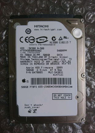 Продам HDD Hitachi/Apple 500Gb 2.5"