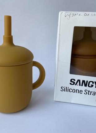 Sangyn силиконовая чашка с трубочкою поильник стакан новая
