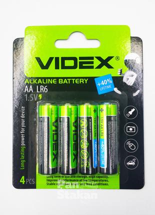 LR06 Батарейки Videx АА по 4шт(пальчикові)/цена за 1 бат. 1312...