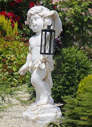 Садовая фигура Мальчик с фонарем + LED 81х39х25 см Гранд Презе...