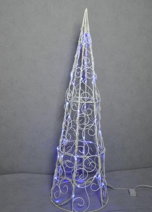 Ялинка новорічна конусна 120 см LED гірлянда 100 лампочок Гран...