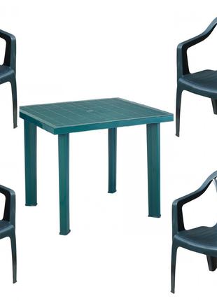 Набір садових меблів Fiocco зелений 1 стіл + крісло 4 Altea шт...