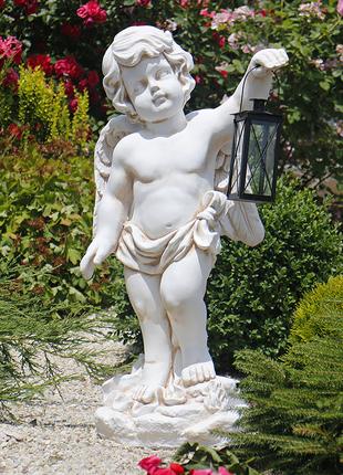 Садовая фигура Ангел с фонарем + LED 81х39х31 см Гранд Презент...