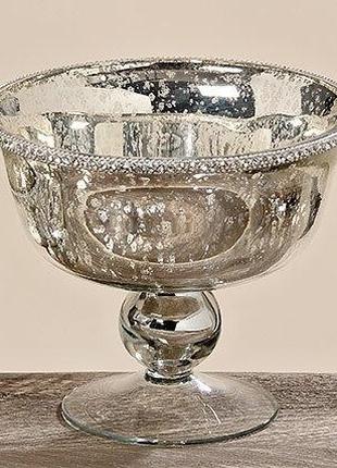 Декоративная тарелка Дион лакированное серебряное стекло d19 h...
