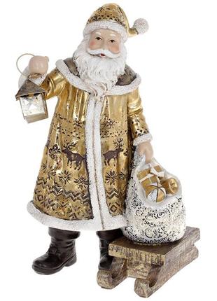 Декоративная статуэтка Санта Клаус золото 24 см. Гранд Презент...