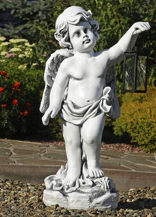 Садовая фигура Ангел с фонарем + LED 81х39х31 см Гранд Презент...